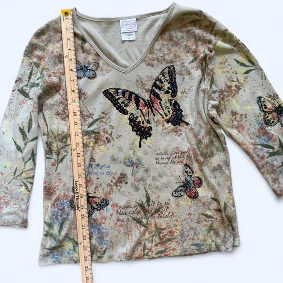 Y2K Fairycore Morning Sun Butterfly Top 2X – Beaded Naturecore Boho Blouse - Picture 8 of 8